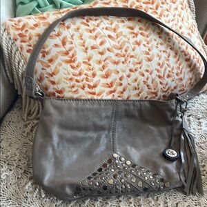 The Sak Taupe Leather Shoulder Bag